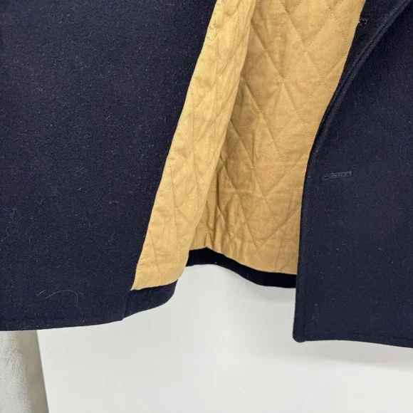 J.Crew Bayswater Peacoat Men S  Blue 100% Wool Stadium Double Breasted Preppy - Picture 10 of 12
